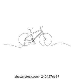 bicycle Single continuous line drawing . Trendy one line draw design vector illustration