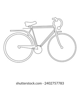 Diseño simple y minimalista de una línea de trazado continuo de la bici, dibujo de vectores y diseño simple y de una línea
