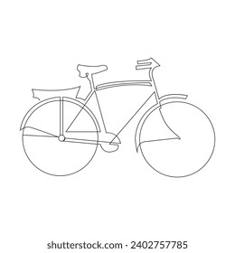 Bicycle single line continuous  outline vector art drawing and simple one line minimalist design
