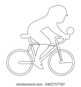 Bicycle single line continuous  outline vector art drawing and simple one line minimalist design
