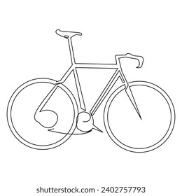 Bicycle single line continuous  outline vector art drawing and simple one line minimalist design
