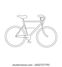 Bicycle single line continuous  outline vector art drawing and simple one line minimalist design
