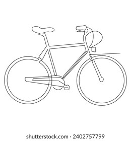 Einzeilige Rahmenlinie für Fahrräder, Vektorgrafik-Zeichnung und einfaches, minimalistisches Design
