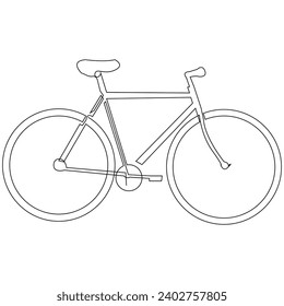 Bicycle single line continuous  outline vector art drawing and simple one line minimalist design
