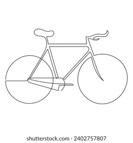 Bicycle single line continuous  outline vector art drawing and simple one line minimalist design
