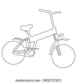 Bicycle single line continuous  outline vector art drawing and simple one line minimalist design
