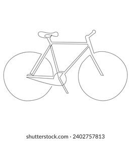 Bicycle single line continuous  outline vector art drawing and simple one line minimalist design
