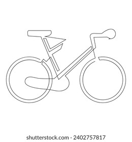 Bicycle single line continuous  outline vector art drawing and simple one line minimalist design
