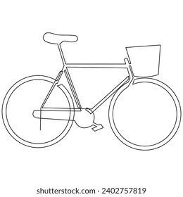 Einzeilige Rahmenlinie für Fahrräder, Vektorgrafik-Zeichnung und einfaches, minimalistisches Design
