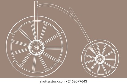 Bicycle sketch on brown background