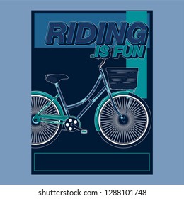 Bicycle slogan graphic for t-shirt, vectors. - Vector