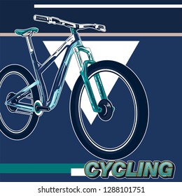 Bicycle slogan graphic for t-shirt, vectors. - Vector