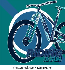 Bicycle slogan graphic for t-shirt, vectors. - Vector