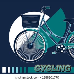 Bicycle slogan graphic for t-shirt, vectors. - Vector