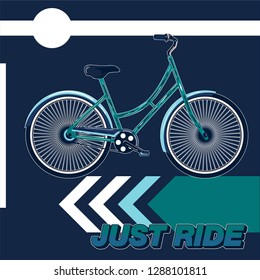 Bicycle slogan graphic for t-shirt, vectors. - Vector