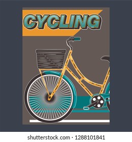 Bicycle slogan graphic for t-shirt, vectors. - Vector