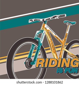 Bicycle slogan graphic for t-shirt, vectors. - Vector