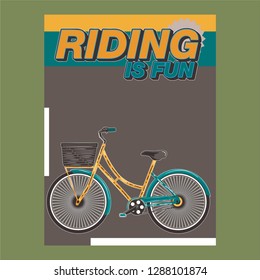 Bicycle slogan graphic for t-shirt, vectors. - Vector