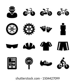 bicycle solid icons vetor design