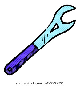 Bicycle spanner icon halftone color vector illustration