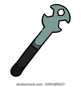 Bicycle spanner icon halftone color vector illustration
