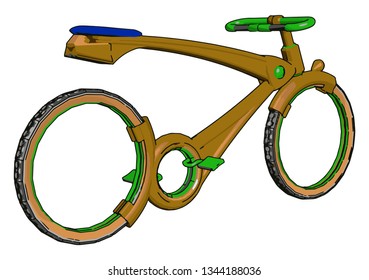 Dibujo de color de vector de diseño especial para bicicletas