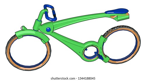 Dibujo de color de vector de diseño especial para bicicletas