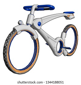 Dibujo de color de vector de diseño especial para bicicletas