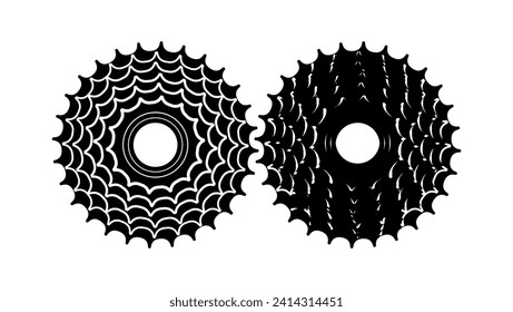 Bicycle Speed Gear, black isolated silhouette