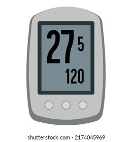 Bicycle speedometer icon cartoon vector. Race gear. Biker road