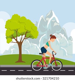 Bicycle sport competition design, vector illustration
