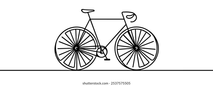bicycle sport icon or modern line symbol. Vector line art and icon design with bold outline. Black and white Pixel Perfect minimalistic symbol isolated white background. Silhouette simple thin sign