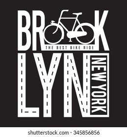 Bicycle sport typography, t-shirt graphics, vectors