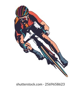 bicycle sport vector illustration with slanted style. for design elements with bicycle sport race concept, bicycle rides. colored silhouette. health sport