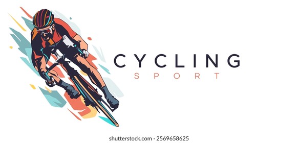 bicycle sport vector illustration with slanted style. for design elements with bicycle sport race concept, bicycle rides. colored silhouette. health sport