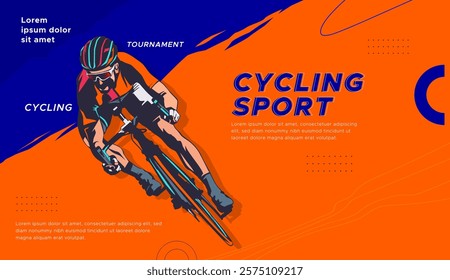 bicycle sport vector illustration with slanted style. for design elements with bicycle sport race concept, bicycle rides. colored silhouette. health sport