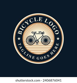 Bicycle Sport Vintage Logo Design illustration vector Emblem