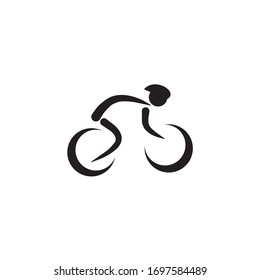 Bicycle sportman icon logo design vector template