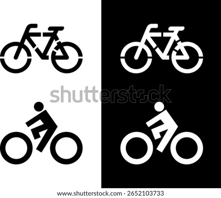 Bicycle Spray Paint Stencil Template. Silhouette bike symbol, road asphalt or tarmac surface sign. Bicycle icon. 