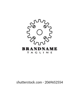 bicycle sprocket cartoon logo icon design template black modern simple vector illustration