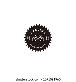 Bicycle sprocket crank badges logos and labels icon vector illustration.