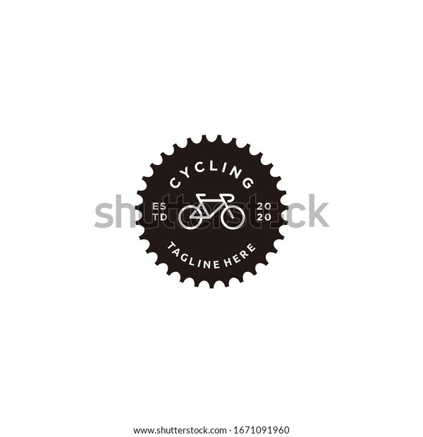 Bicycle sprocket crank badges logos and\
labels icon vector\
illustration.