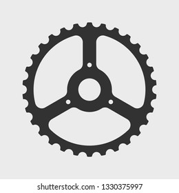 Bicycle sprocket icon. Vector illustration.