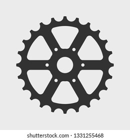 Bicycle sprocket icon. Vector illustration.