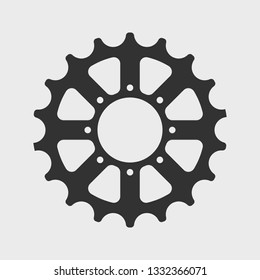 Bicycle sprocket icon. Vector illustration.