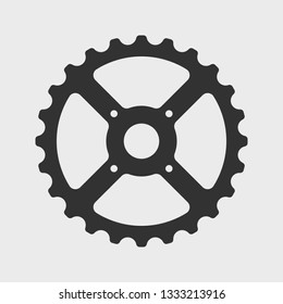 Bicycle sprocket icon. Vector illustration.