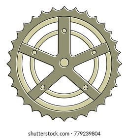 bicycle sprocket isolated icon