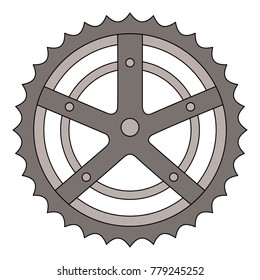 bicycle sprocket isolated icon