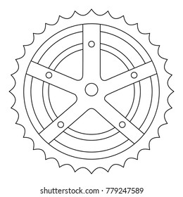 bicycle sprocket isolated icon