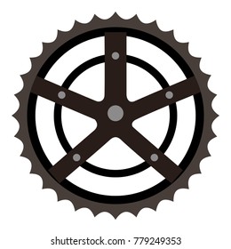 bicycle sprocket isolated icon